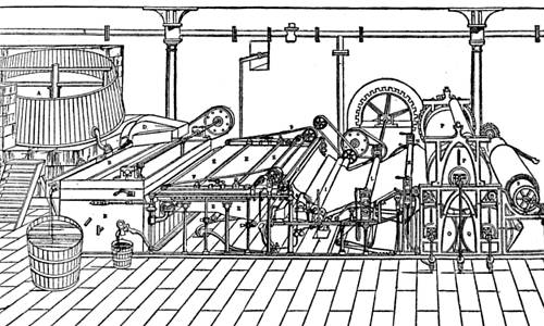 EARLY FOURDRINIER PAPER MACHINE